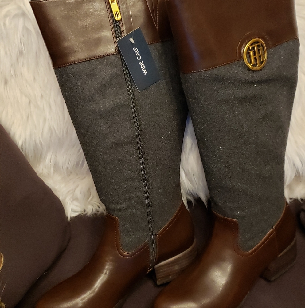Tommy Hilfiger Madeln Boots Size 8 Wide Calf